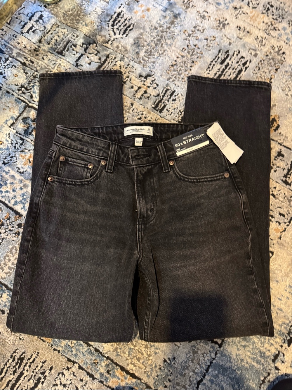 Women Black Straight Jeans - 90's Straight